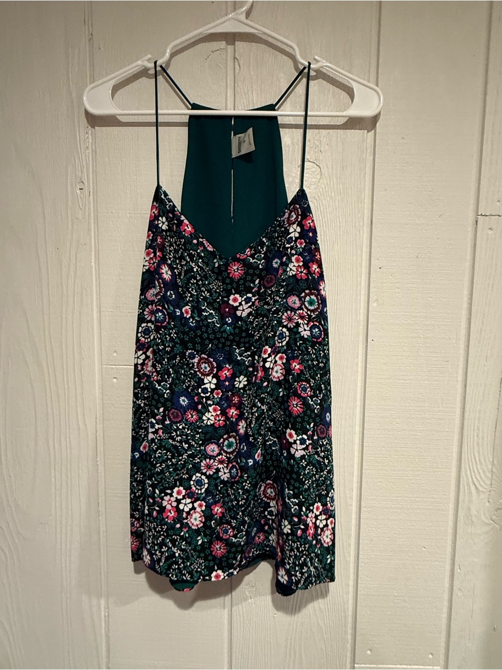 Express Floral Spaghetti-Strap Cami - Green, Pink, Navy